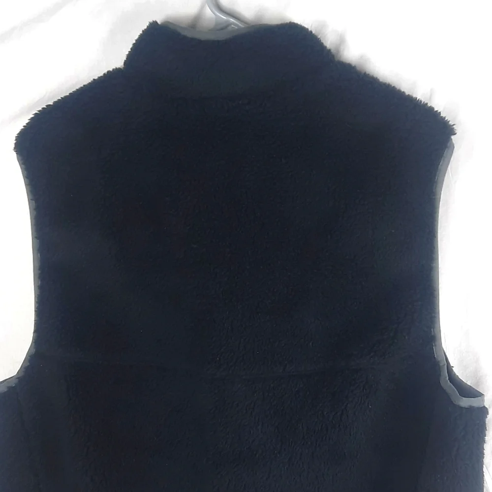 Levi's Fleece Mens Vest Medium Black Gray Sleeveless Zip Front